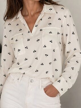 Button-Front Blouse